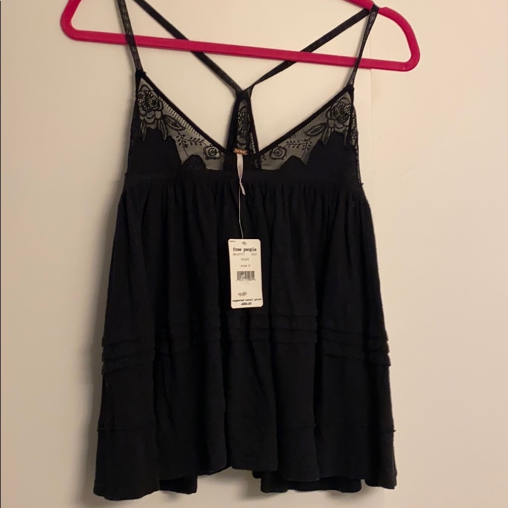 Free people Spaghetti strap black top